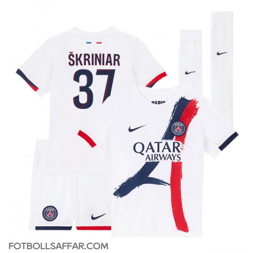 Paris Saint-Germain Milan Skriniar #37 Bortadräkt Barn 2024-25 Kortärmad (+ Korta byxor)